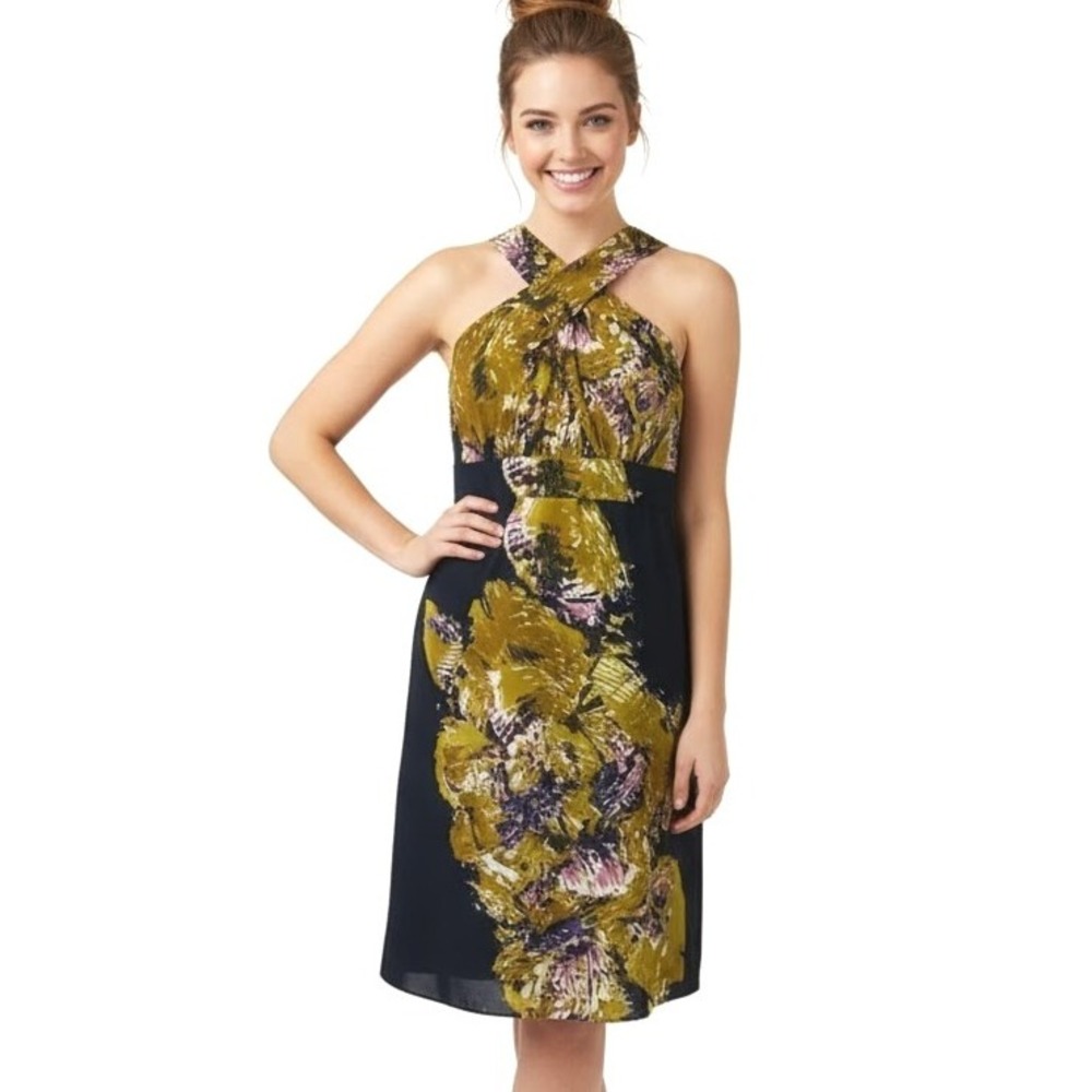 The Limited Dress Size 10 Floral Print Multicolor Halter Sleeveless Stretch Chic